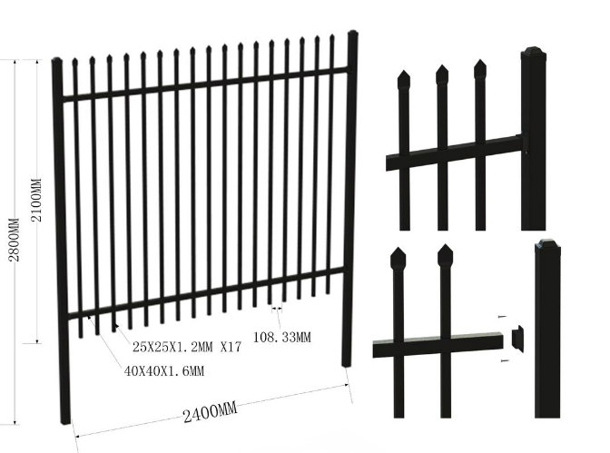 Powder Coated Metal Fence for Garden