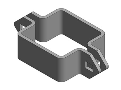 A palisade post clamp has four slots at the two opposite sides.